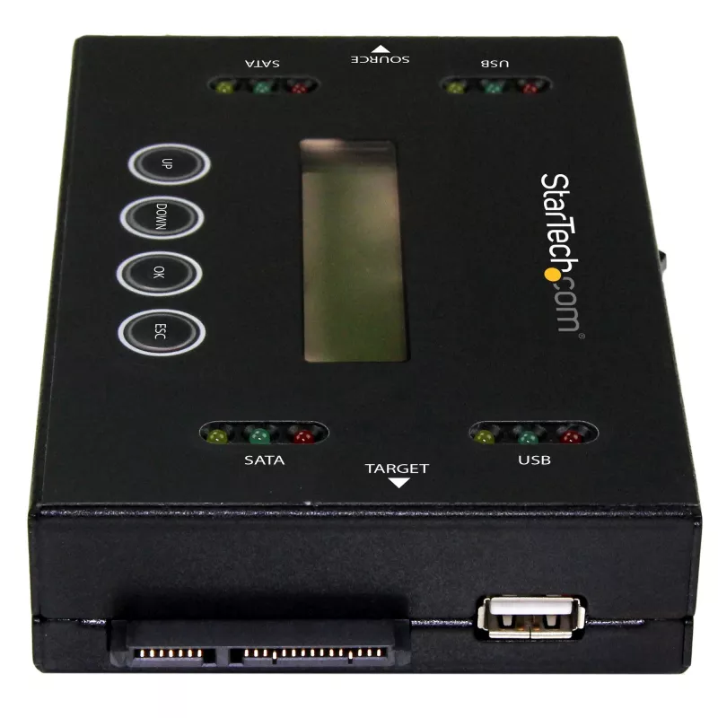 StarTech.com 1:1 eraldiseisev kõvaketta duplikaator ja kustutaja, USB-mälupulga ning SATA HDD/SSD ketta kloonija ja kustutaja, LCD-ekraan, TAA nõuetele vastav, OS sõltumatu