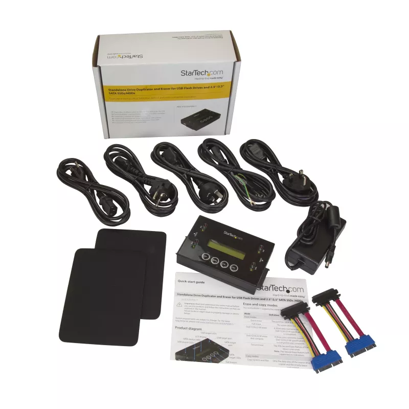 StarTech.com 1:1 eraldiseisev kõvaketta duplikaator ja kustutaja, USB-mälupulga ning SATA HDD/SSD ketta kloonija ja kustutaja, LCD-ekraan, TAA nõuetele vastav, OS sõltumatu