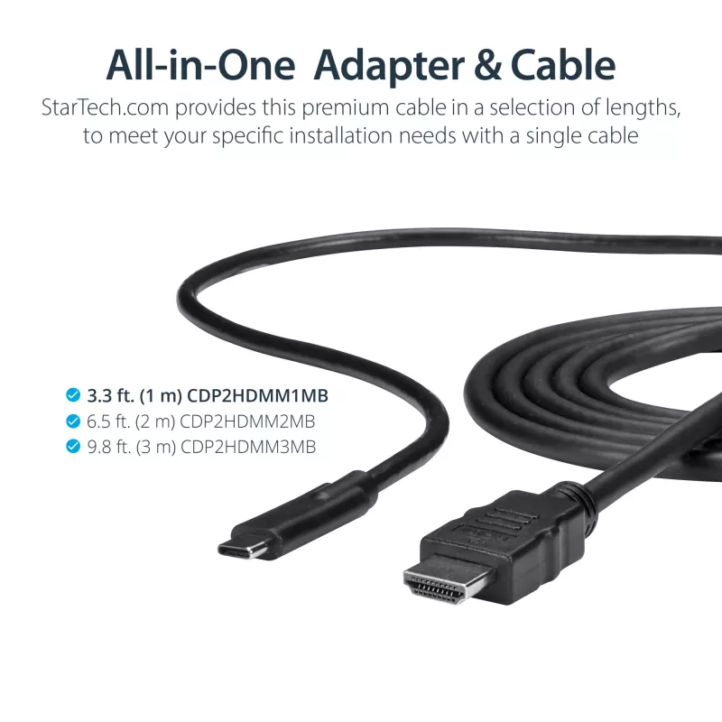 StarTech.com 3 jala (1 m) USB-C–HDMI-kaabel – 4K 30 Hz USB USB-C–HDMI-videokuvari muundur – USB-C DP-alt-režiimi HDMI-kuvari adapterjuhe – Thunderbolti ühilduv