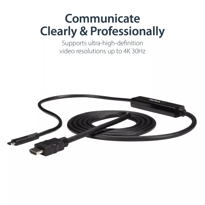 StarTech.com 3 jala (1 m) USB-C–HDMI-kaabel – 4K 30 Hz USB USB-C–HDMI-videokuvari muundur – USB-C DP-alt-režiimi HDMI-kuvari adapterjuhe – Thunderbolti ühilduv