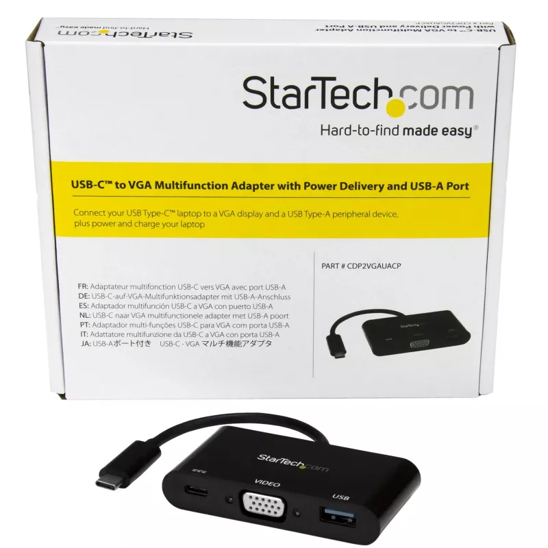 StarTech.com USB-C VGA mitmepordiadapter - USB 3.0 port - 60 W PD