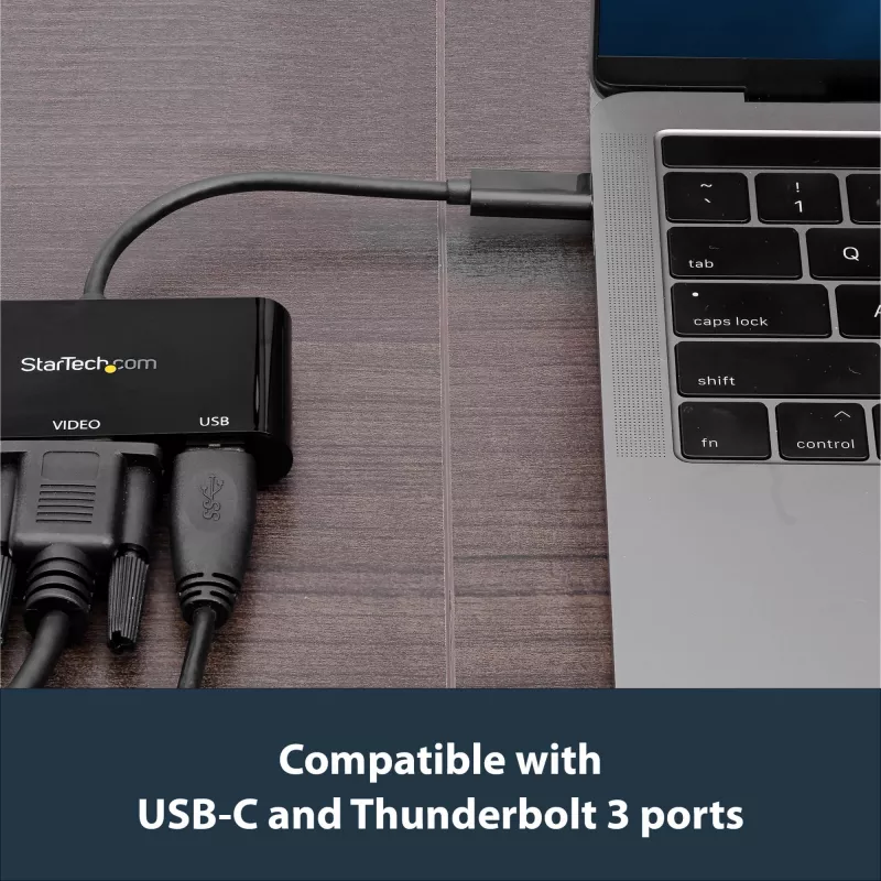 StarTech.com USB-C VGA mitmepordiadapter - USB 3.0 port - 60 W PD