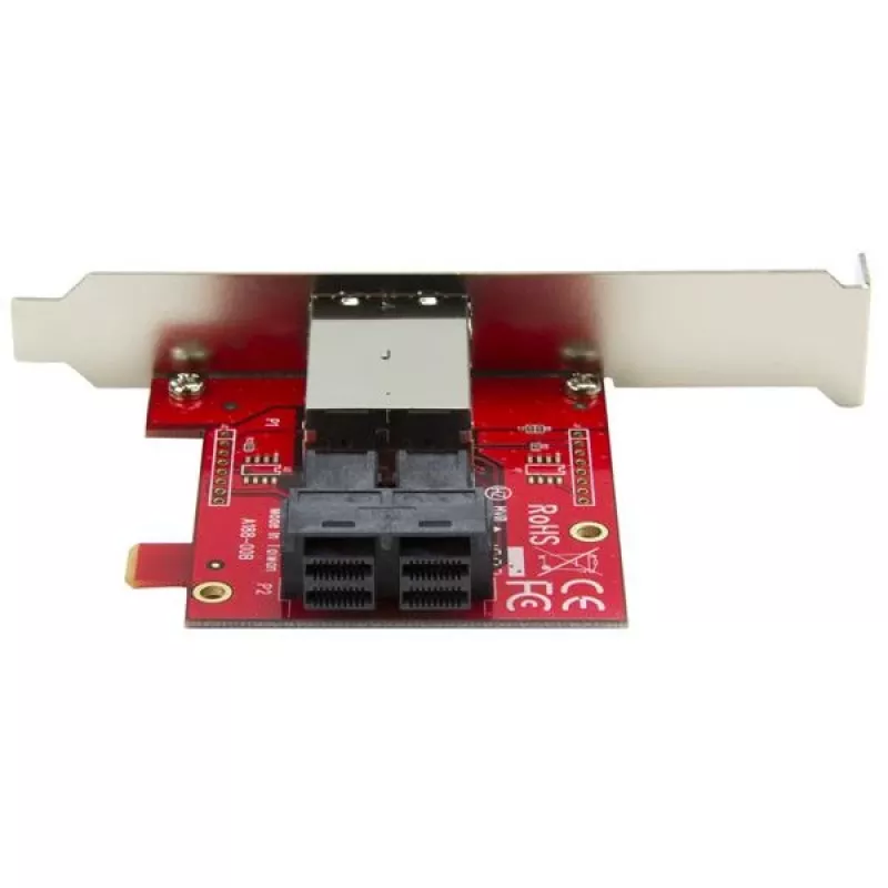 StarTech.com Mini-SAS-adapter – Kahekordne SFF-8643 SFF-8644-le – täis- ja madalprofiiliga kronsteinidega – 12 Gbps