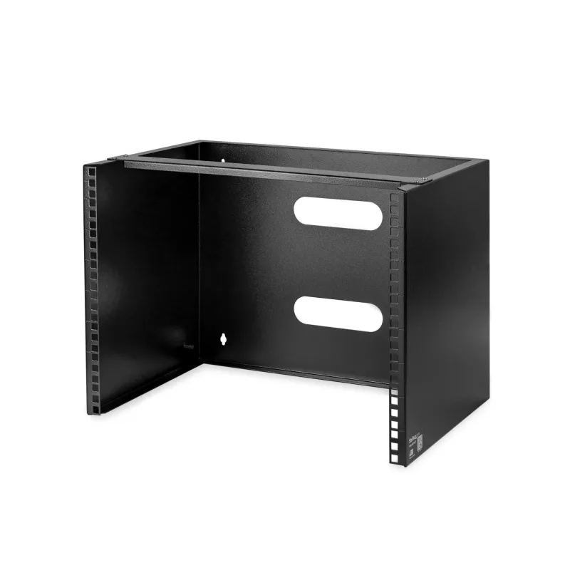 StarTech.com 8U seinakinnitusega võrguriiul – 14 tolli sügav (madala profiiliga) – 19-tolline patch-paneeli kronstein madalate serverite ja IT-seadmete, võrgukommutaatorite jaoks – kandevõime 80 naela/36 kg, must