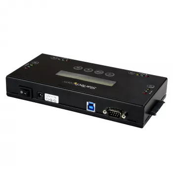 StarTech.com 4 pesaga SSD/HDD kõvakettakustutaja – 2,5-tolline ja 3,5-tolline SATA – hostivaba eraldiseisev turvaline kustutusväline kettaandmekustutaja – 9 kustutusrežiimi – RS232 printeriport – NIST/DOD ja TAA nõuetele vastav