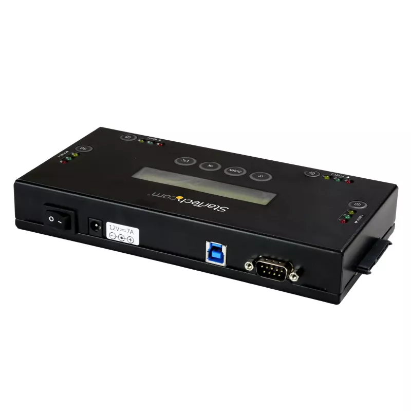 StarTech.com 4 pesaga SSD/HDD kõvakettakustutaja – 2,5-tolline ja 3,5-tolline SATA – hostivaba eraldiseisev turvaline kustutusväline kettaandmekustutaja – 9 kustutusrežiimi – RS232 printeriport – NIST/DOD ja TAA nõuetele vastav