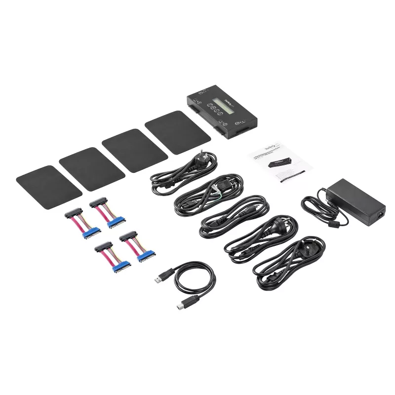 StarTech.com 4 pesaga SSD/HDD kõvakettakustutaja – 2,5-tolline ja 3,5-tolline SATA – hostivaba eraldiseisev turvaline kustutusväline kettaandmekustutaja – 9 kustutusrežiimi – RS232 printeriport – NIST/DOD ja TAA nõuetele vastav
