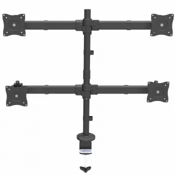 StarTech.com lauakinnitusega nelja monitori käsi - ergonoomiline VESA 4 monitori kinnitus 2x2 kuni 27 tolli - liigendatav ja kõrgusega reguleeritav postikinnitus - kallutamine/pööramine/keeramine LCD/LED ekraan - lauaklamber/tõmmits