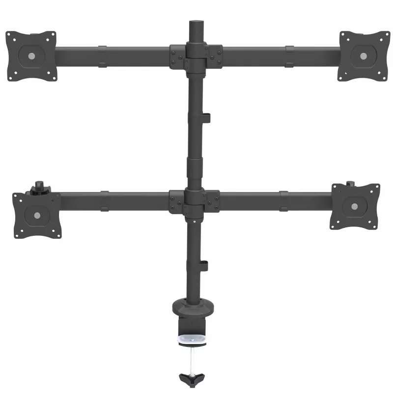 StarTech.com lauakinnitusega nelja monitori käsi - ergonoomiline VESA 4 monitori kinnitus 2x2 kuni 27 tolli - liigendatav ja kõrgusega reguleeritav postikinnitus - kallutamine/pööramine/keeramine LCD/LED ekraan - lauaklamber/tõmmits