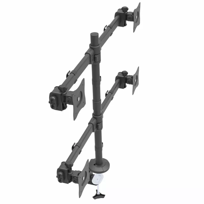 StarTech.com lauakinnitusega nelja monitori käsi - ergonoomiline VESA 4 monitori kinnitus 2x2 kuni 27 tolli - liigendatav ja kõrgusega reguleeritav postikinnitus - kallutamine/pööramine/keeramine LCD/LED ekraan - lauaklamber/tõmmits