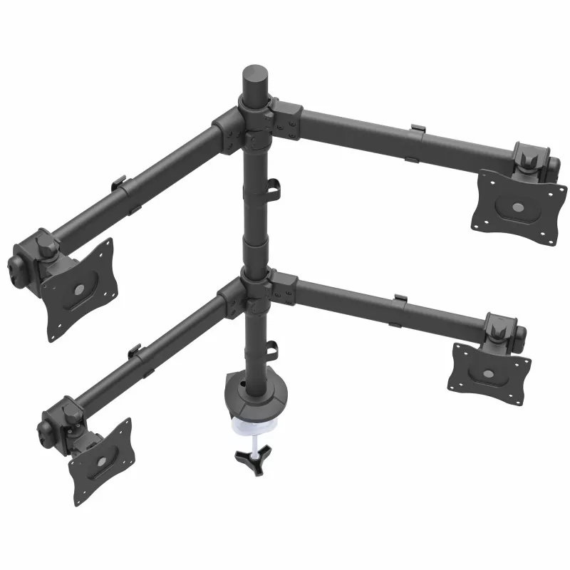 StarTech.com lauakinnitusega nelja monitori käsi - ergonoomiline VESA 4 monitori kinnitus 2x2 kuni 27 tolli - liigendatav ja kõrgusega reguleeritav postikinnitus - kallutamine/pööramine/keeramine LCD/LED ekraan - lauaklamber/tõmmits