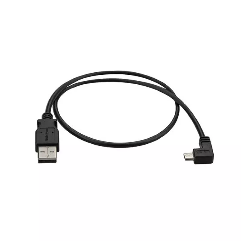 StarTech.com Micro-USB laadimis- ja sünkroonimiskaabel M/M – täisnurkne Micro-USB – 24 AWG – 0,5 m