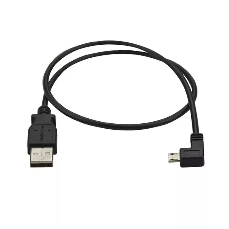 StarTech.com Micro-USB laadimis- ja sünkroonimiskaabel M/M – vasakpoolse nurgaga Micro-USB – 24 AWG – 0,5 m