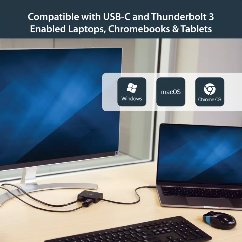 StarTech.com USB-C-multipordiadapter – kaasaskantav USB-C minidokk 4K HDMI-videoga – Gigabit Ethernet, USB 3.0 jaotur (1x USB-A, 1x USB-C) – USB USB-C-multipordiadapter – Thunderbolt 3-ga ühilduv