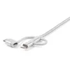 StarTech.com 1 m (3 jalga) USB mitmeotstarbeline laadimiskaabel – USB–Micro-USB või USB-C või Lightning iPhone'ile / iPadile / iPodile / Androidile – Apple MFi sertifitseeritud – 3-in-1 USB laadija – punutud