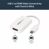 StarTech.com USB-C – HDMI 2.0 adapter toiteedastusega – 4K 60 Hz USB-C – HDMI ekraanivideomuundur – 60 W PD läbilaadimisport – Thunderbolt 3 ühilduv – valge