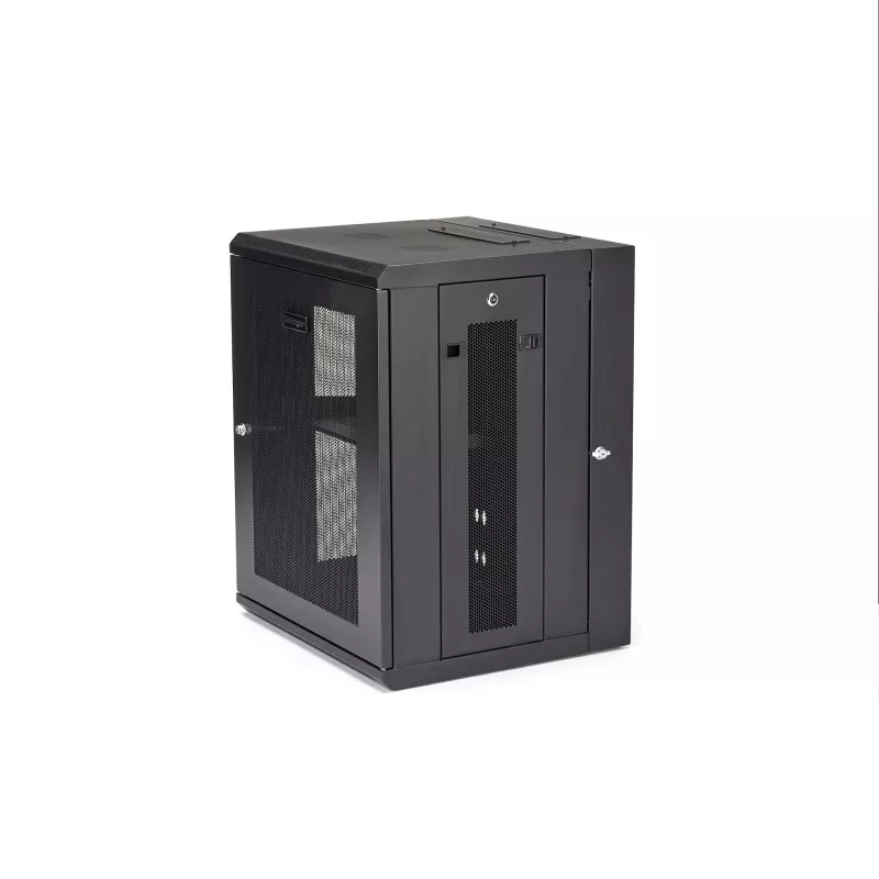 StarTech.com 4-post 15U seinakinnitusega võrgukapp 1U riiuliga, 19-tolline hingedega seinale paigaldatav serveririiul andme-/AV-/elektroonika-/arvutiseadmetele, paindlik ventileeritav riiulikorpus