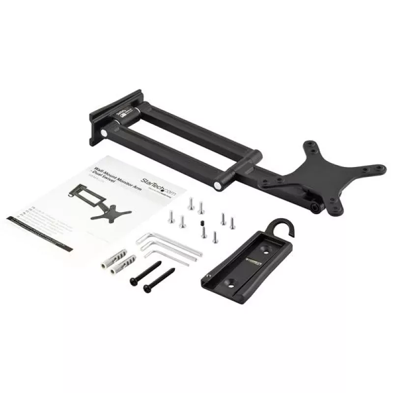 StarTech.com seinakinnitusega monitori käsi – kahe pöördega, 15 kg, 33 cm (13 tolli), 68.6 cm (27 tolli), 75 x 75 mm, 100 x 100 mm, must