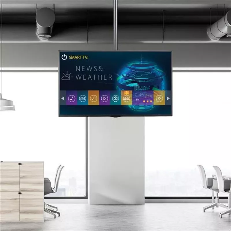 StarTech.com TV laekinnitus – täisliigutusega universaalne rippuv ühe ekraani kinnitus reguleeritava teleskoop-lühivardaga – kallutatav / pööratav – VESA kronstein 32″–75″ kuvaritele