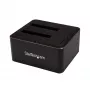 StarTech.com kahe pesaga USB 3.0 SATA-kõvaketta dokkimisjaam, USB-kõvakettadokk, väline 2,5/3,5-tolline SATA I/II/III SSD/HDD dokkimisjaam, kiirvahetusega kõvakettapesad, ülaltlaadimine