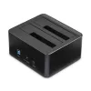 StarTech.com kahe pesaga USB 3.0 SATA-kõvaketta dokkimisjaam, USB-kõvakettadokk, väline 2,5/3,5-tolline SATA I/II/III SSD/HDD dokkimisjaam, kiirvahetusega kõvakettapesad, ülaltlaadimine