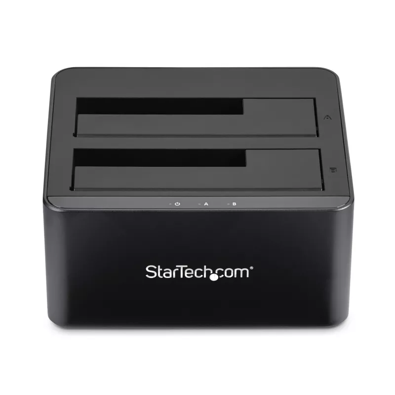StarTech.com kahe pesaga USB 3.0 SATA-kõvaketta dokkimisjaam, USB-kõvakettadokk, väline 2,5/3,5-tolline SATA I/II/III SSD/HDD dokkimisjaam, kiirvahetusega kõvakettapesad, ülaltlaadimine