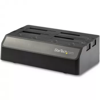 StarTech.com 4-pesaline USB-SATA kõvaketta dokkimisjaam, USB 10Gbps, väline 2,5-tolline ja 3,5-tolline SSD / HDD dokk, SATA III, kuumvahetusega kõvakettapesa, pealtlaaditav