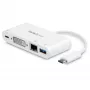 StarTech.com USB C mitme pordiga adapter - USB-C DVI-D (digitaalne) videoadapter, 60 W toiteedastus, GbE, USB-A - kaasaskantav USB-C/Thunderbolt 3 mini sülearvuti dokkimisjaam
