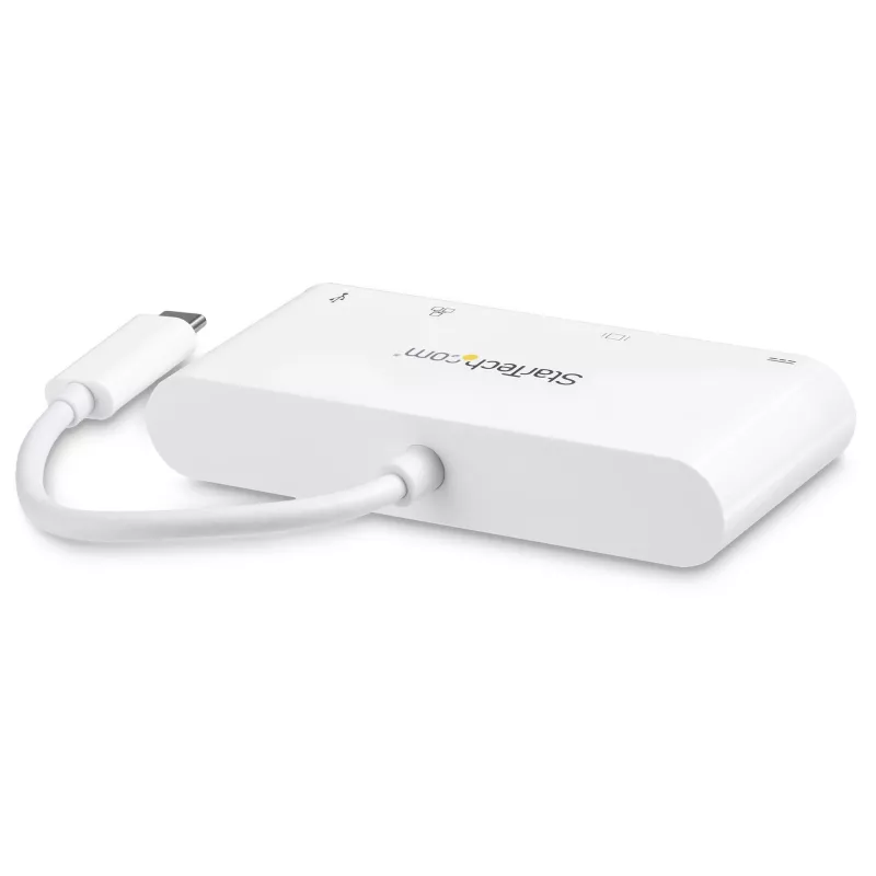 StarTech.com USB C mitme pordiga adapter - USB-C DVI-D (digitaalne) videoadapter, 60 W toiteedastus, GbE, USB-A - kaasaskantav USB-C/Thunderbolt 3 mini sülearvuti dokkimisjaam