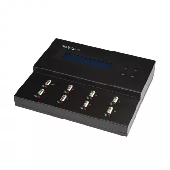 StarTech.com eraldiseisev 1:7 USB-mälupulga paljundaja ja kustutaja, mitme USB-mälupulga kopeerija, süsteemi- ja faili- ning kogu ketta kopeerimine kiirusega 1,5 GB/min, ühe- ja 3-käiguline kustutamine, LCD-ekraan – TAA