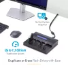 StarTech.com eraldiseisev 1:7 USB-mälupulga paljundaja ja kustutaja, mitme USB-mälupulga kopeerija, süsteemi- ja faili- ning kogu ketta kopeerimine kiirusega 1,5 GB/min, ühe- ja 3-käiguline kustutamine, LCD-ekraan – TAA