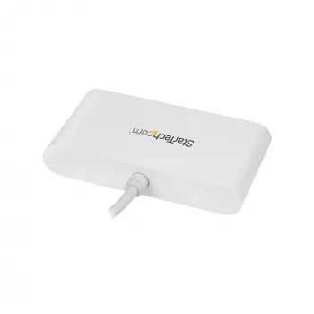 StarTech.com 4-pordiline USB-C-jaotur 4 USB-A-pordiga (USB 3.0 SuperSpeed 5 Gbit/s) – USB-siinitoitel – kaasaskantav/sülearvuti USB-C–USB-A adapterjaotur – USB 3.1 Gen 1 / USB 3.2 Gen 1 C-tüüpi jaotur – valge