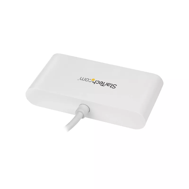 StarTech.com 4-pordiline USB-C-jaotur 4 USB-A-pordiga (USB 3.0 SuperSpeed 5 Gbit/s) – USB-siinitoitel – kaasaskantav/sülearvuti USB-C–USB-A adapterjaotur – USB 3.1 Gen 1 / USB 3.2 Gen 1 C-tüüpi jaotur – valge