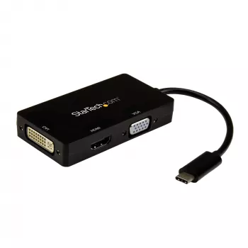 StarTech.com USB-C mitmepordiline videoadapter - 3-ühes - 4K 30 Hz - must