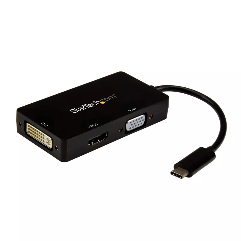 StarTech.com USB-C mitmepordiline videoadapter - 3-ühes - 4K 30 Hz - must