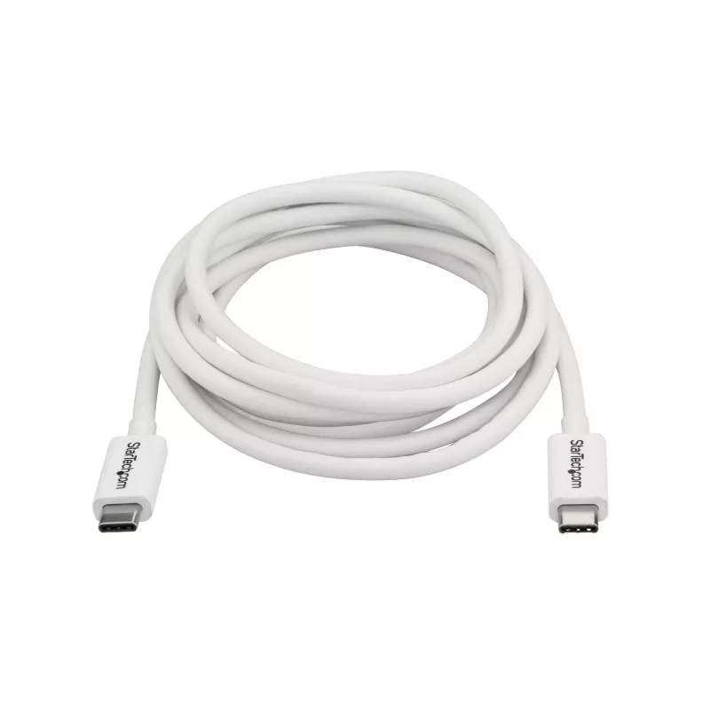 StarTech.com Thunderbolt 3 kaabel - 20 Gbit/s - 2 m - Valge - Thunderbolt, USB ja DisplayPort ühilduv
