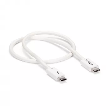 StarTech.com Thunderbolt 3 kaabel – 40 Gbit/s – 0,5 m – valge – Thunderbolti, USB ja DisplayPortiga ühilduv