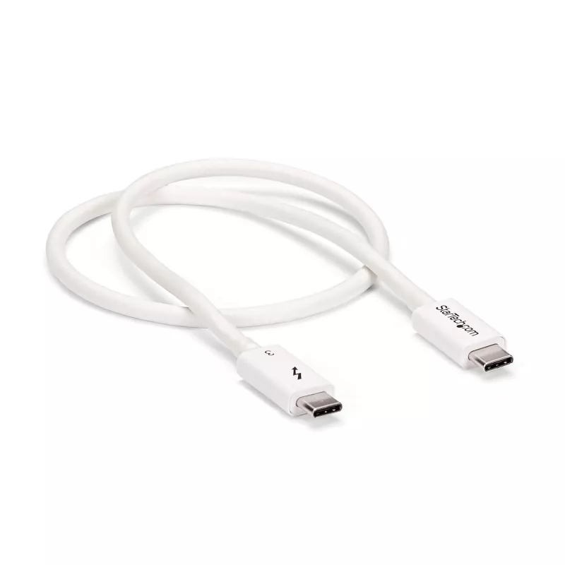 StarTech.com Thunderbolt 3 kaabel – 40 Gbit/s – 0,5 m – valge – Thunderbolti, USB ja DisplayPortiga ühilduv