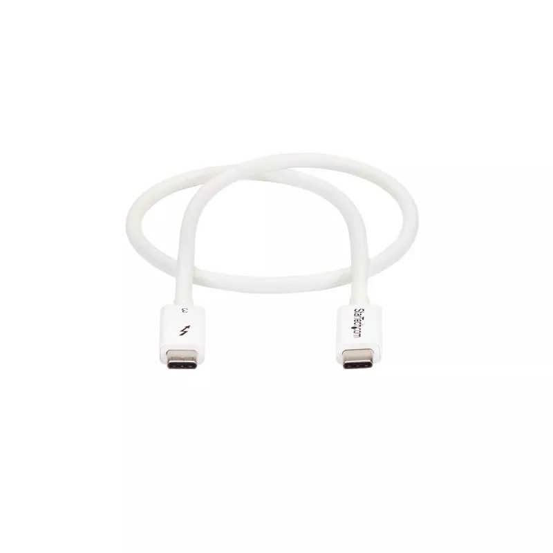 StarTech.com Thunderbolt 3 kaabel – 40 Gbit/s – 0,5 m – valge – Thunderbolti, USB ja DisplayPortiga ühilduv