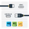 StarTech.com USB-C to Mini-USB kaabel - M/M - 2 m (6 ft.) - USB 2.0