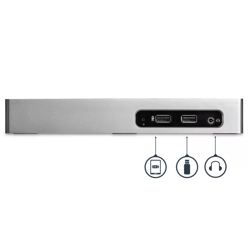 StarTech.com USB 3.0 dokkimisjaam – kahe monitoriga sülearvuti dokkimisjaam HDMI ja DVI/VGA videoga – 6-pordine USB 3.1 Gen 1 5Gbps jaotur, GbE, heli – universaalne Type-A dokk – Windows ja Mac