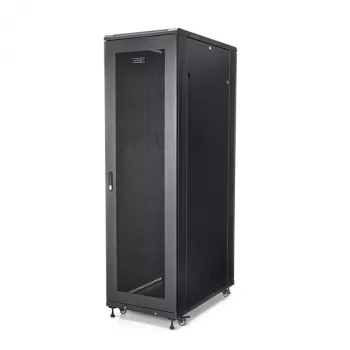 StarTech.com 4-postiga 42U serveririiuli kapp, 19-tolline andmeriiuli kapp arvuti/AV/IT-seadmete paigaldamiseks, serveririiuli korpus ratastega, täissuuruses tööstuslik võrgusalvestus