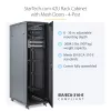 StarTech.com 4-postiga 42U serveririiuli kapp, 19-tolline andmeriiuli kapp arvuti/AV/IT-seadmete paigaldamiseks, serveririiuli korpus ratastega, täissuuruses tööstuslik võrgusalvestus