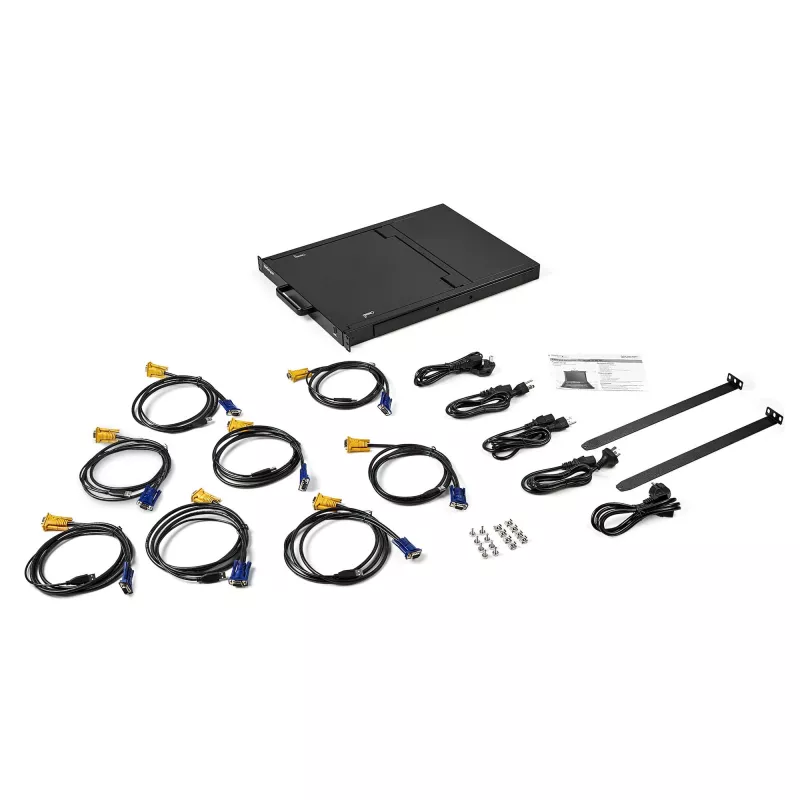 StarTech.com 8-pordiline rack-monteeritav KVM-konsool koos 6 jalga kaablitega – RKCONS1708K