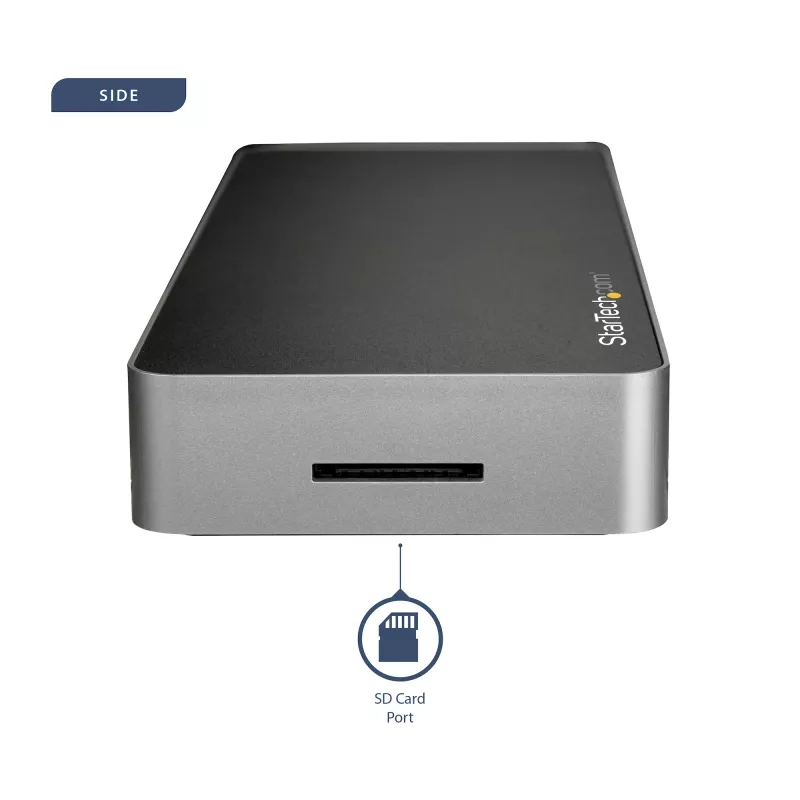 StarTech.com USB-C-dokk – kahe monitoriga HDMI- ja DisplayPort 4K 30 Hz – USB USB-C sülearvuti dokkimisjaam 60 W toiteedastusega, SD, 4-pordiline USB-A 3.0 jaotur, GbE, heli – ühildub Thunderbolt 3-ga