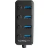 StarTech.com 4 pordiga USB 3.0 jaotur - USB-A 4x USB 3.0 Type-A jaoks koos individuaalsete sisse/välja lülititega - SuperSpeed USB 3.2 Gen 1 (5 Gbit/s) - USB siinivooluga - kaasaskantav - 24,5 cm pikkune kaabel