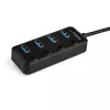 StarTech.com 4-pordiline USB-C jaotur – USB-C kuni 4x USB 3.0 tüüp-A porti individuaalsete sisse-/väljalülituslülititega – SuperSpeed 5 Gbps USB 3.1/3.2 Gen 1 – USB-siini toide – kaasaskantav – 25 cm küljes olev kaabel