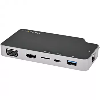 StarTech.com USB C Multiport Adapter – USB-C to 4K HDMI or VGA Video koos 100W Power Delivery Pass-through, 2-Port 10Gbps USB Hub, MicroSD, GbE – USB 3.1 Gen 2 USB-C Mini/Travel Dock
