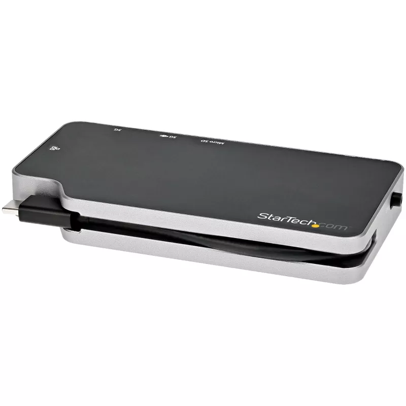 StarTech.com USB C Multiport Adapter – USB-C to 4K HDMI or VGA Video koos 100W Power Delivery Pass-through, 2-Port 10Gbps USB Hub, MicroSD, GbE – USB 3.1 Gen 2 USB-C Mini/Travel Dock