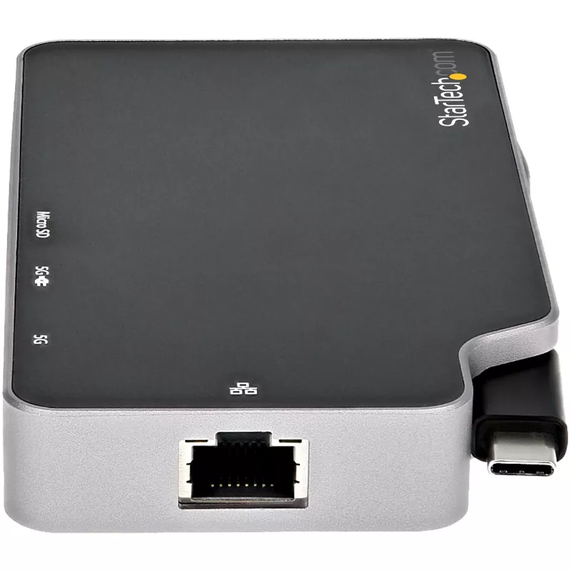 StarTech.com USB C Multiport Adapter – USB-C to 4K HDMI or VGA Video koos 100W Power Delivery Pass-through, 2-Port 10Gbps USB Hub, MicroSD, GbE – USB 3.1 Gen 2 USB-C Mini/Travel Dock